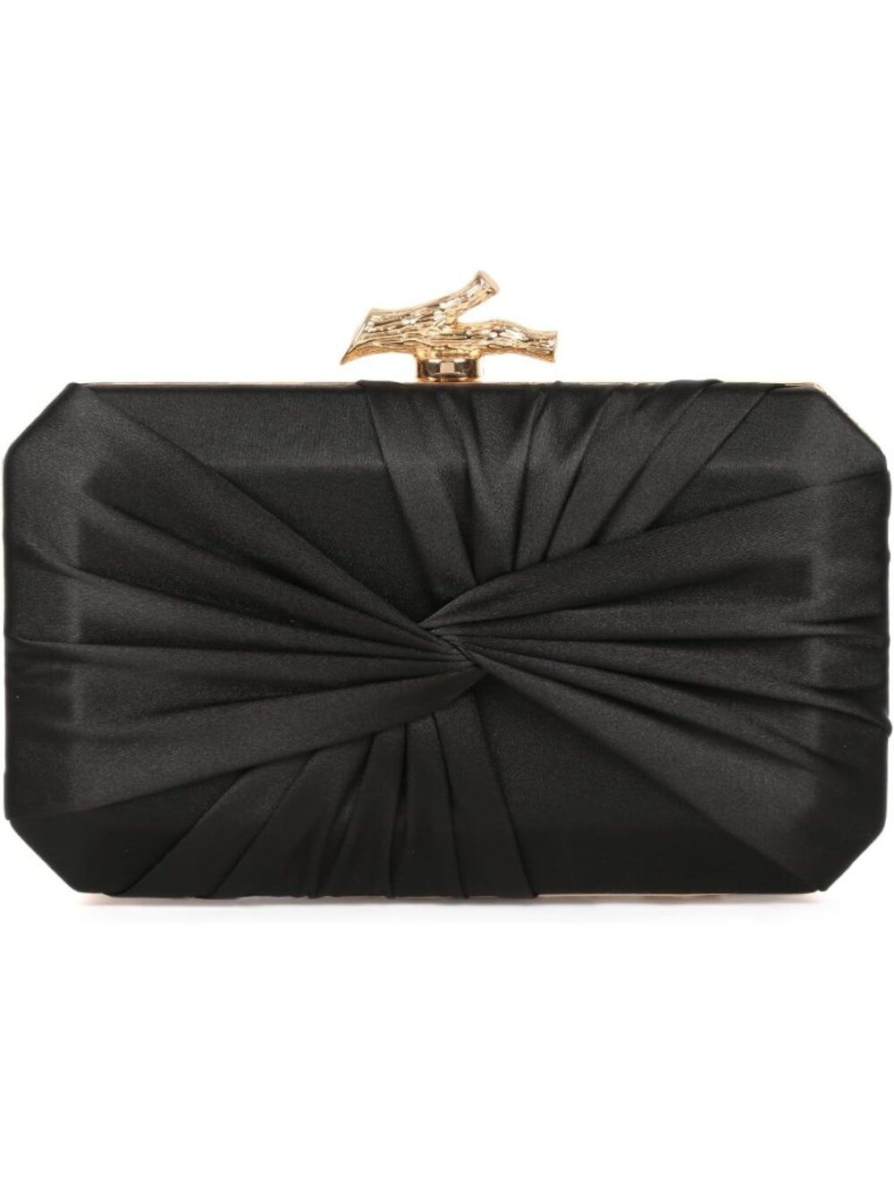 〽️ Women's Black Clutch Purse Satin Pleated Evening Wedding Party Handbags